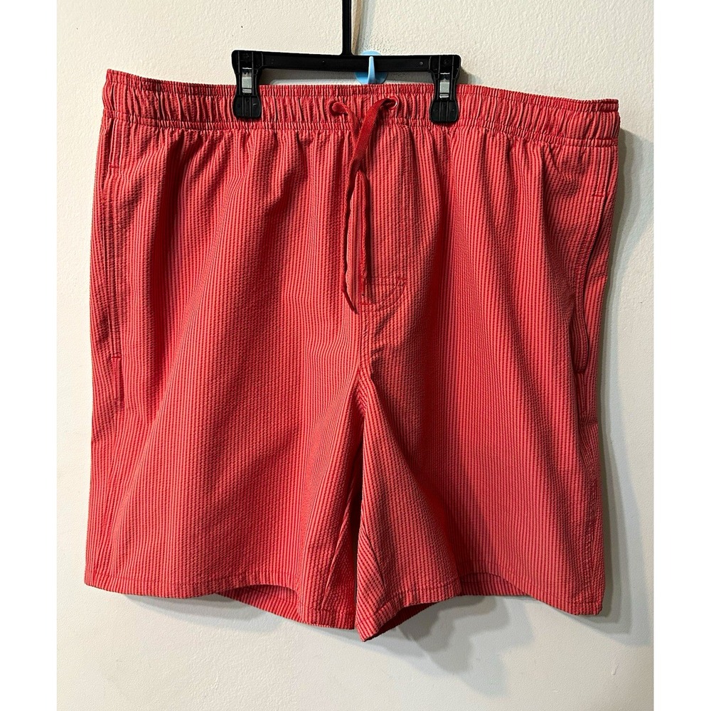 Old Navy Mens Pink Seersucker Striped Swim Trunks Elastic Waist Shorts Size M